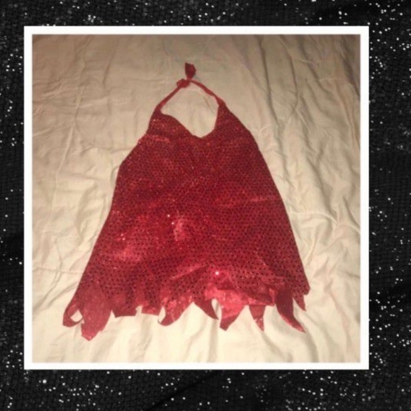 "RED HOT DWVIL!" WOMENS DELUXE SEQUIN DEVIL COSTUME SIZE SMALL NEW! - Picture 4 of 9